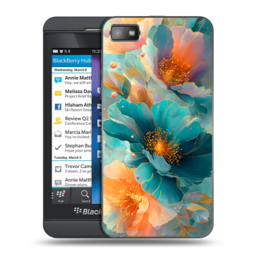 Пластиковый чехол на BlackBerry Z10 с принтом Цветы