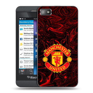 Пластиковый чехол на BlackBerry Z10 с принтом Manchester United