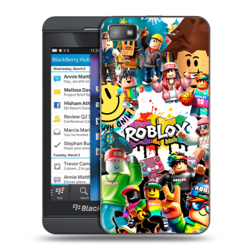 Пластиковый чехол на BlackBerry Z10 с принтом Roblox Роблокс