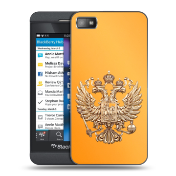 Пластиковый чехол на BlackBerry Z10 с принтом Герб Флаг России