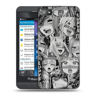 Пластиковый чехол на BlackBerry Z10 с принтом Ahegao Ахегао Аниме