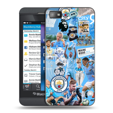 Пластиковый чехол на BlackBerry Z10 с принтом Man City Манчестер Сити