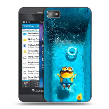 Пластиковый чехол на BlackBerry Z10 с принтом Миньоны
