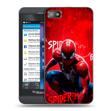 Пластиковый чехол на BlackBerry Z10 с принтом Spiderman Человек паук