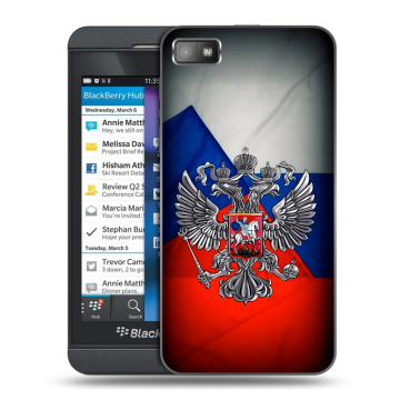 Пластиковый чехол на BlackBerry Z10 с принтом Флаг России Пластиковый чехол на BlackBerry Z10 с принтом Флаг России
