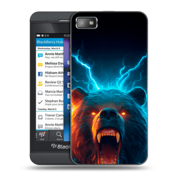 Пластиковый чехол на BlackBerry Z10 с принтом Медведь
