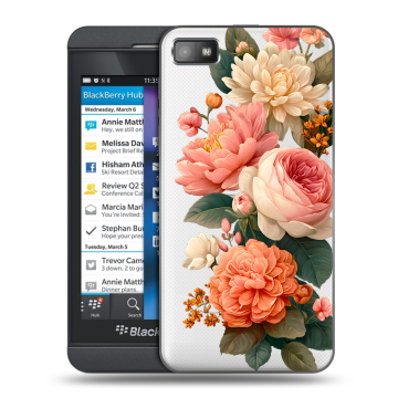 Пластиковый чехол на BlackBerry Z10 с принтом цветы