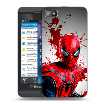 Пластиковый чехол на BlackBerry Z10 с принтом Spiderman Человек паук Пластиковый чехол на BlackBerry Z10 с принтом Spiderman Человек паук