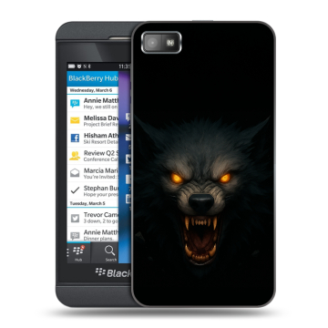 Пластиковый чехол на BlackBerry Z10 с принтом Волк