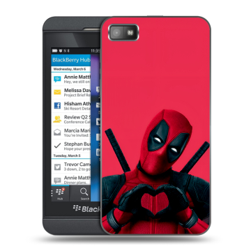 Пластиковый чехол на BlackBerry Z10 с принтом Дедпул Deadpool Пластиковый чехол на BlackBerry Z10 с принтом Дедпул Deadpool