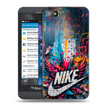 Пластиковый чехол на BlackBerry Z10 с принтом Nike Найк Пластиковый чехол на BlackBerry Z10 с принтом Nike Найк