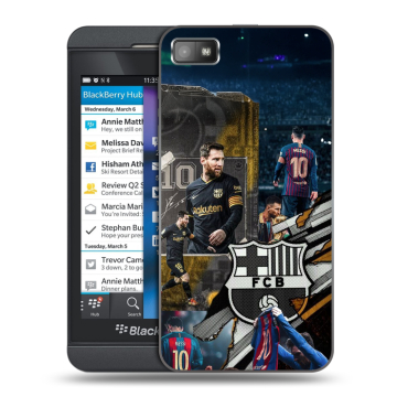 Пластиковый чехол на BlackBerry Z10 с принтом Messi Barcelona Пластиковый чехол на BlackBerry Z10 с принтом Messi Barcelona