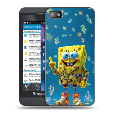 Пластиковый чехол на BlackBerry Z10 с принтом Спанч боб Спанчбоб Пластиковый чехол на BlackBerry Z10 с принтом Спанч боб Спанчбоб