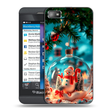 Пластиковый чехол на BlackBerry Z10 с принтом Новый год