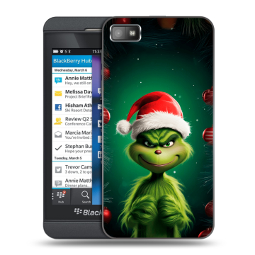 Пластиковый чехол на BlackBerry Z10 с принтом Гринч Новый год Рождество