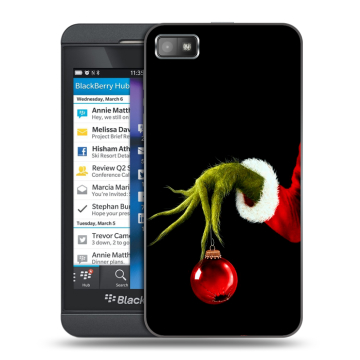 Пластиковый чехол на BlackBerry Z10 с принтом Новый год Гринч