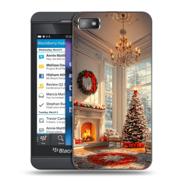 Пластиковый чехол на BlackBerry Z10 с принтом Новый год