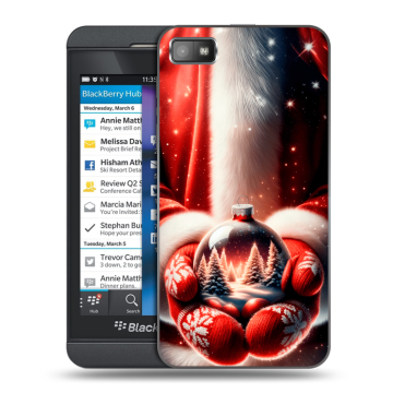 Пластиковый чехол на BlackBerry Z10 с принтом Новый год