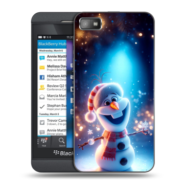Пластиковый чехол на BlackBerry Z10 с принтом Новый год