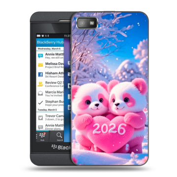 Пластиковый чехол на BlackBerry Z10 с принтом Новый год