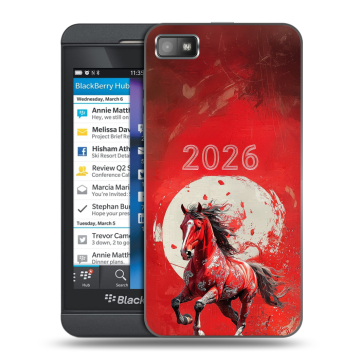 Пластиковый чехол на BlackBerry Z10 с принтом Новый год