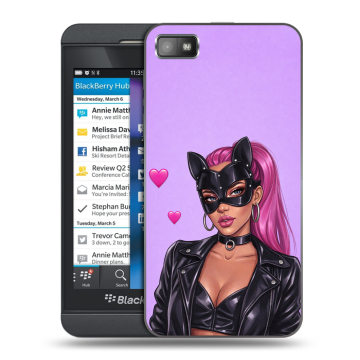 Пластиковый чехол на BlackBerry Z10 с принтом женский