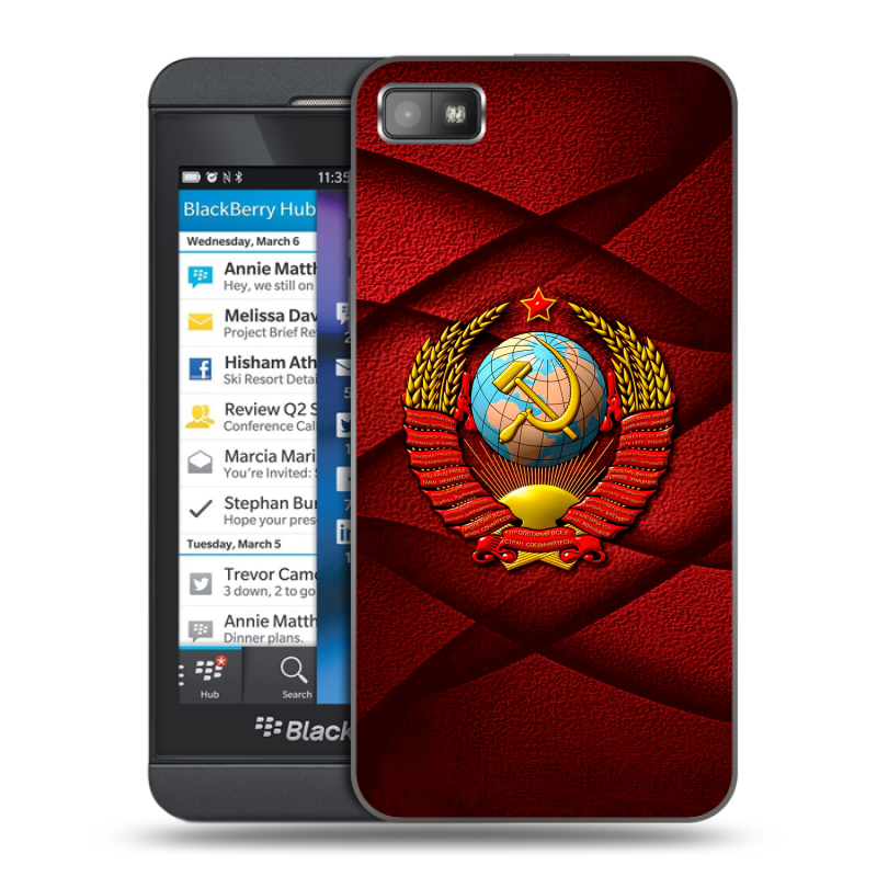 Пластиковый чехол на BlackBerry Z10 с принтом Герб СССР Пластиковый чехол на BlackBerry Z10 с принтом Герб СССР