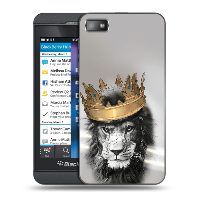 Пластиковый чехол на BlackBerry Z10 с принтом Лев с короной Пластиковый чехол на BlackBerry Z10 с принтом Лев с короной