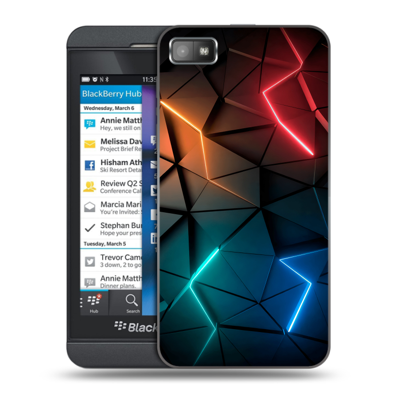 Пластиковый чехол на BlackBerry Z10 с принтом Абстракция неон Пластиковый чехол на BlackBerry Z10 с принтом Абстракция неон