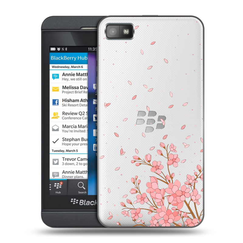 Пластиковый чехол на BlackBerry Z10 с принтом Ветка сакуры Пластиковый чехол на BlackBerry Z10 с принтом Ветка сакуры
