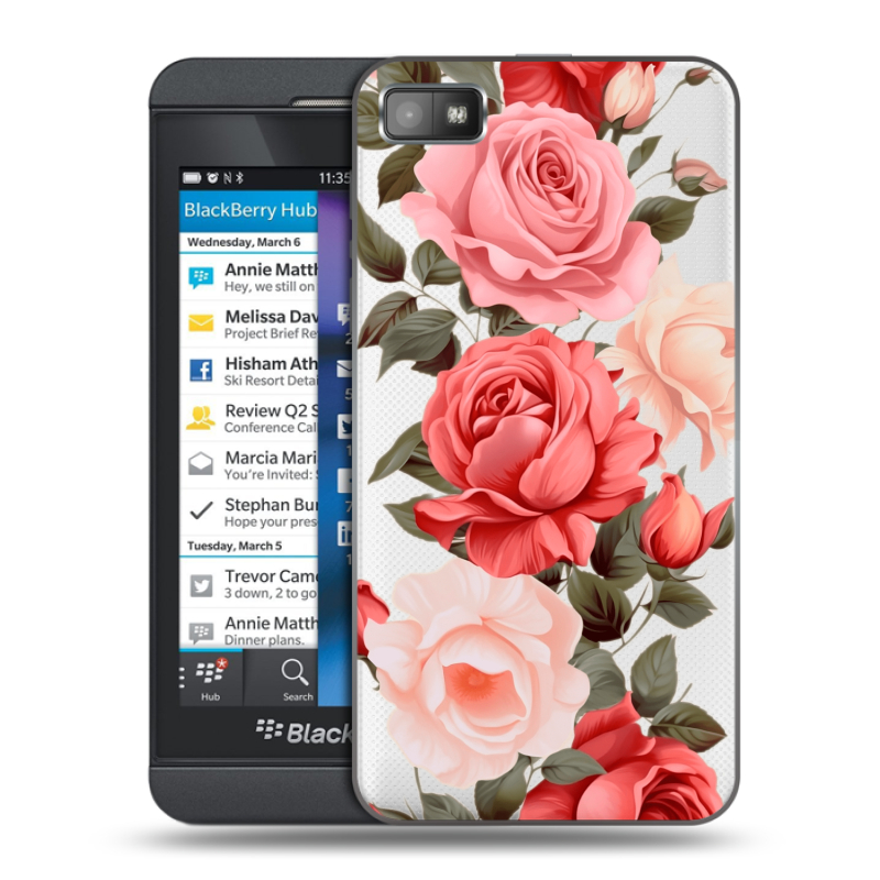 Пластиковый чехол на BlackBerry Z10 с принтом Розы Пластиковый чехол на BlackBerry Z10 с принтом Розы