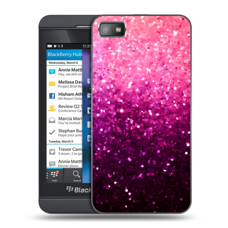 Пластиковый чехол на BlackBerry Z10 с принтом Блестки Пластиковый чехол на BlackBerry Z10 с принтом Блестки