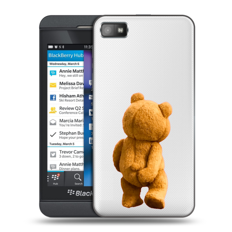 Пластиковый чехол на BlackBerry Z10 с принтом Медведь Пластиковый чехол на BlackBerry Z10 с принтом Медведь