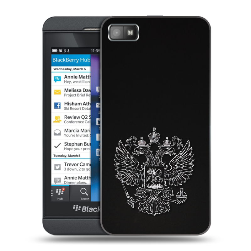 Пластиковый чехол на BlackBerry Z10 с принтом Герб России Пластиковый чехол на BlackBerry Z10 с принтом Герб России