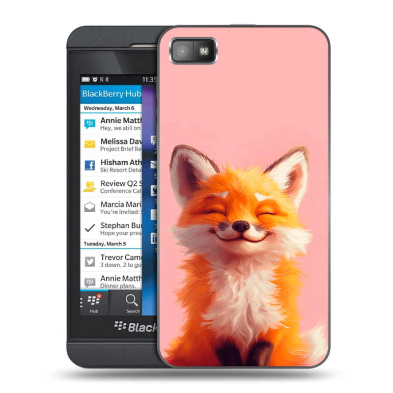 Пластиковый чехол на BlackBerry Z10 с принтом милая лиса Пластиковый чехол на BlackBerry Z10 с принтом милая лиса