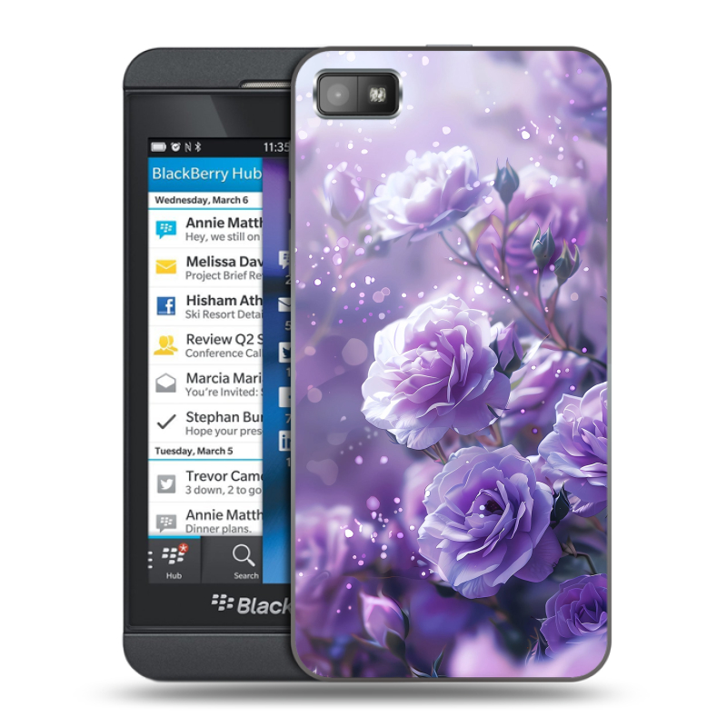 Пластиковый чехол на BlackBerry Z10 с принтом Розы цветы Пластиковый чехол на BlackBerry Z10 с принтом Розы цветы