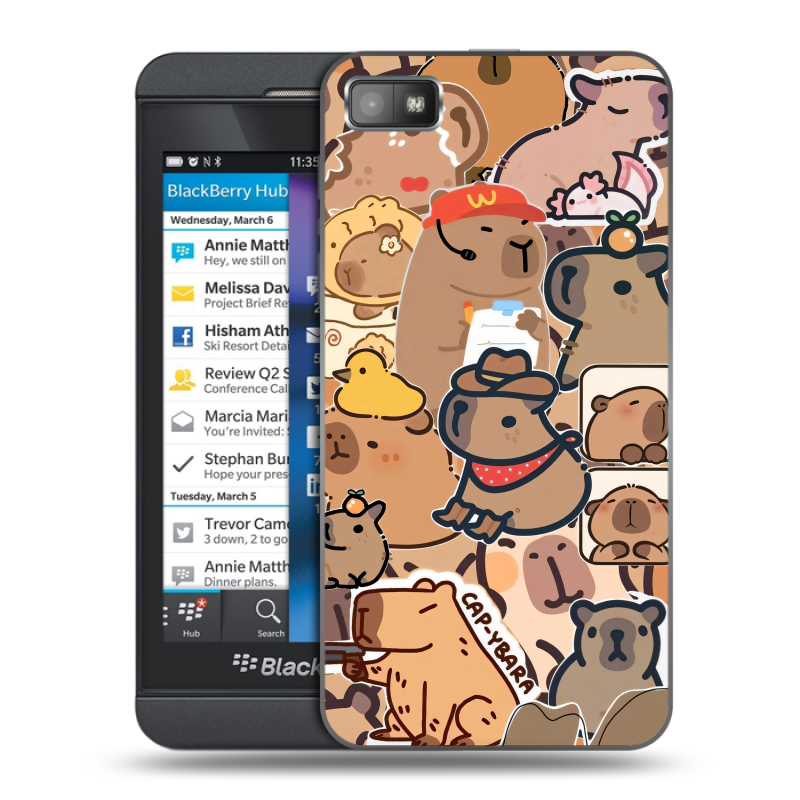 Пластиковый чехол на BlackBerry Z10 с принтом капибара Пластиковый чехол на BlackBerry Z10 с принтом капибара