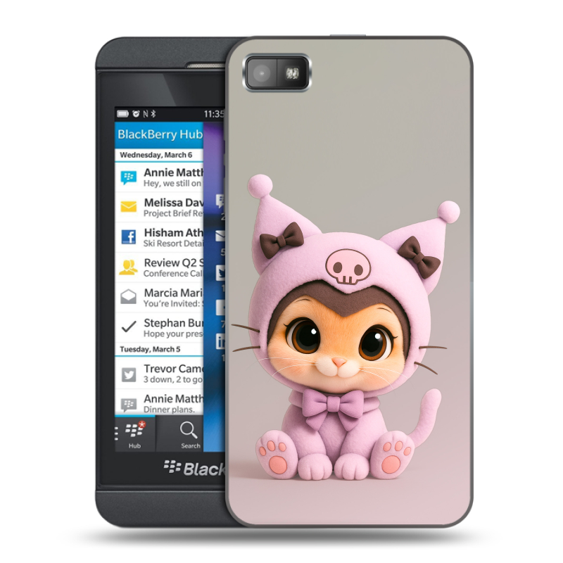 Пластиковый чехол на BlackBerry Z10 с принтом Куроми Kuromi Пластиковый чехол на BlackBerry Z10 с принтом Куроми Kuromi