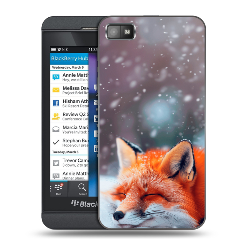 Пластиковый чехол на BlackBerry Z10 с принтом лиса Пластиковый чехол на BlackBerry Z10 с принтом лиса