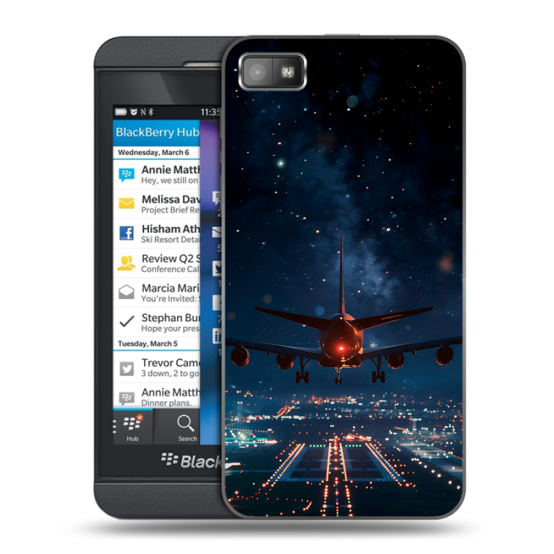 Пластиковый чехол на BlackBerry Z10 с принтом самолет Пластиковый чехол на BlackBerry Z10 с принтом самолет
