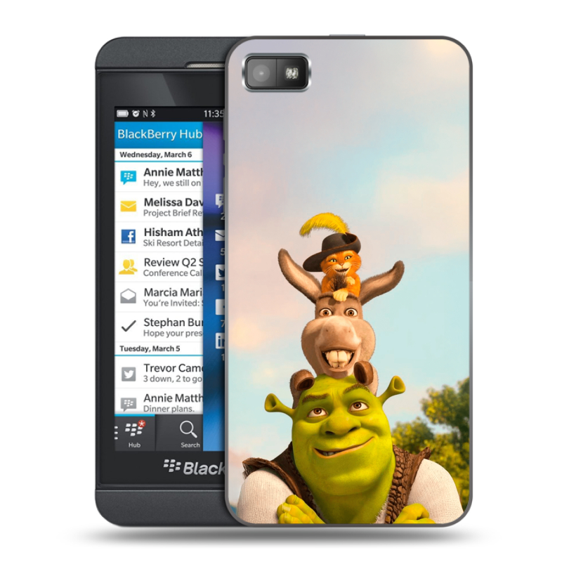 Пластиковый чехол на BlackBerry Z10 с принтом Шрек Shrek Пластиковый чехол на BlackBerry Z10 с принтом Шрек Shrek