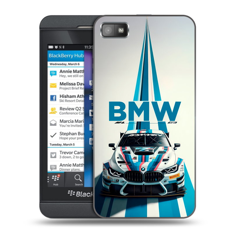 Пластиковый чехол на BlackBerry Z10 с принтом БМВ BMW Пластиковый чехол на BlackBerry Z10 с принтом БМВ BMW