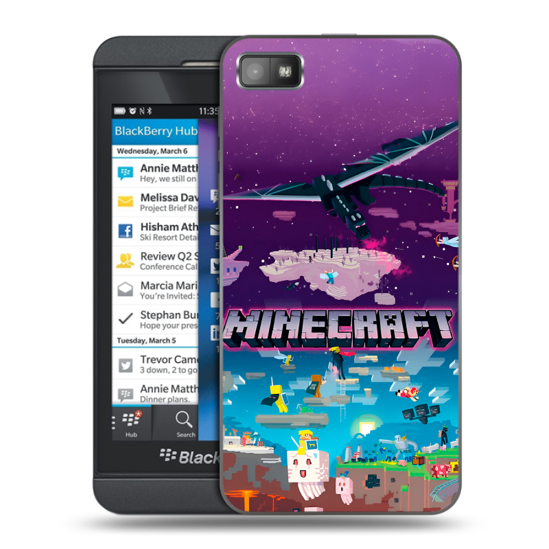Пластиковый чехол на BlackBerry Z10 с принтом Майнкрафт Minecraft Пластиковый чехол на BlackBerry Z10 с принтом Майнкрафт Minecraft