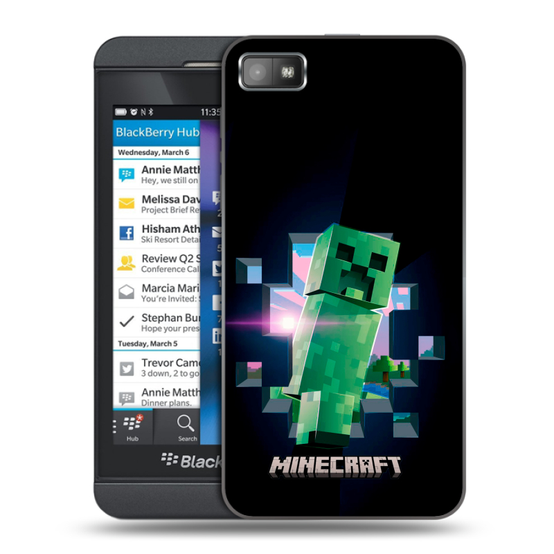 Пластиковый чехол на BlackBerry Z10 с принтом Майнкрафт Minecraft Пластиковый чехол на BlackBerry Z10 с принтом Майнкрафт Minecraft