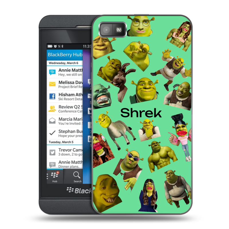 Пластиковый чехол на BlackBerry Z10 с принтом Шрек Shrek Пластиковый чехол на BlackBerry Z10 с принтом Шрек Shrek
