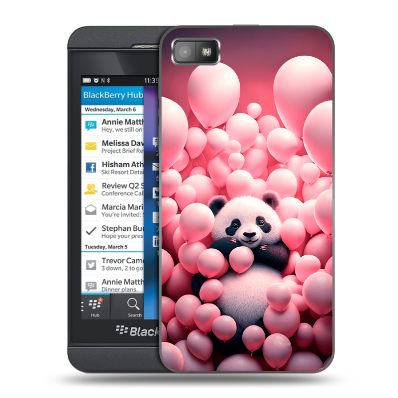 Пластиковый чехол на BlackBerry Z10 с принтом Панда Пластиковый чехол на BlackBerry Z10 с принтом Панда