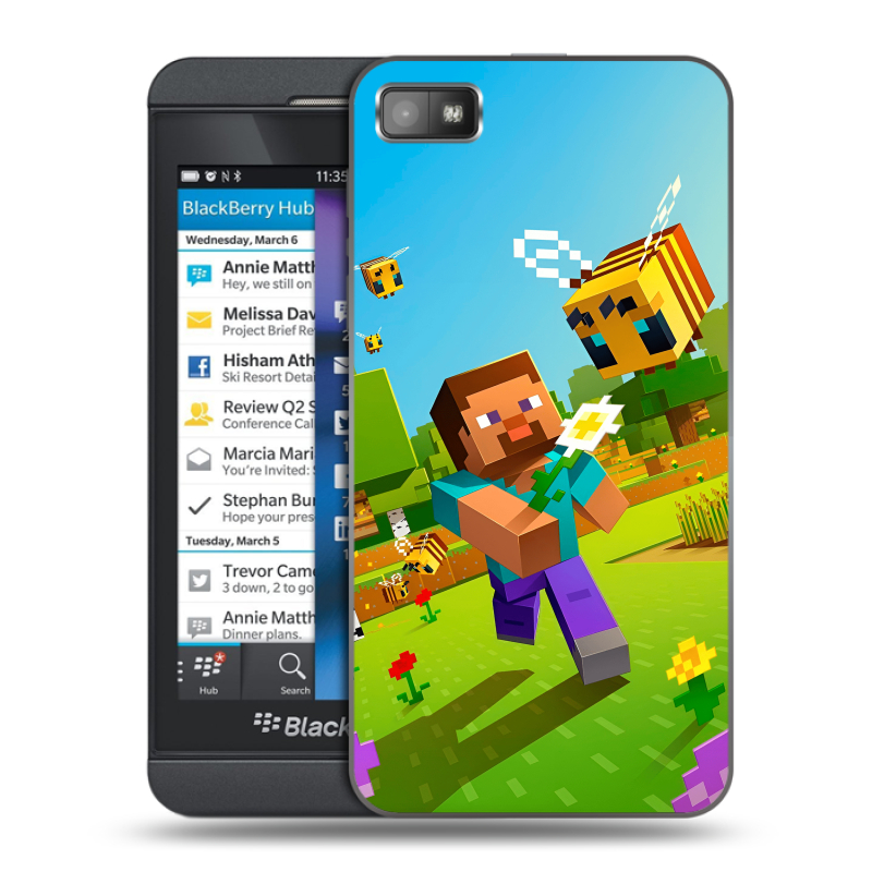 Пластиковый чехол на BlackBerry Z10 с принтом Майнкрафт Minecraft Пластиковый чехол на BlackBerry Z10 с принтом Майнкрафт Minecraft