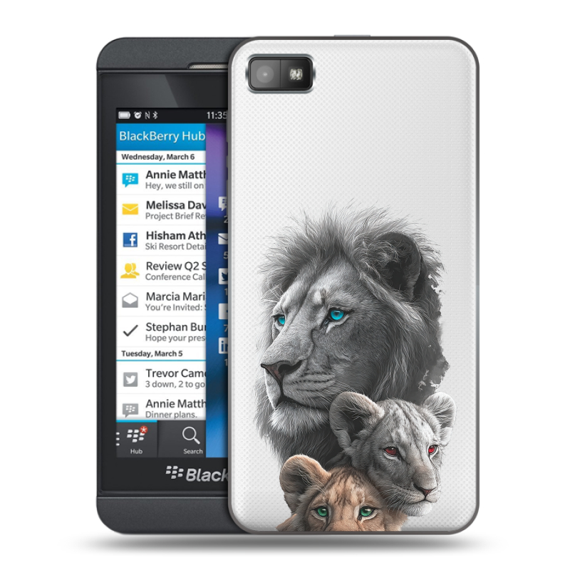 Пластиковый чехол на BlackBerry Z10 с принтом Львы Пластиковый чехол на BlackBerry Z10 с принтом Львы