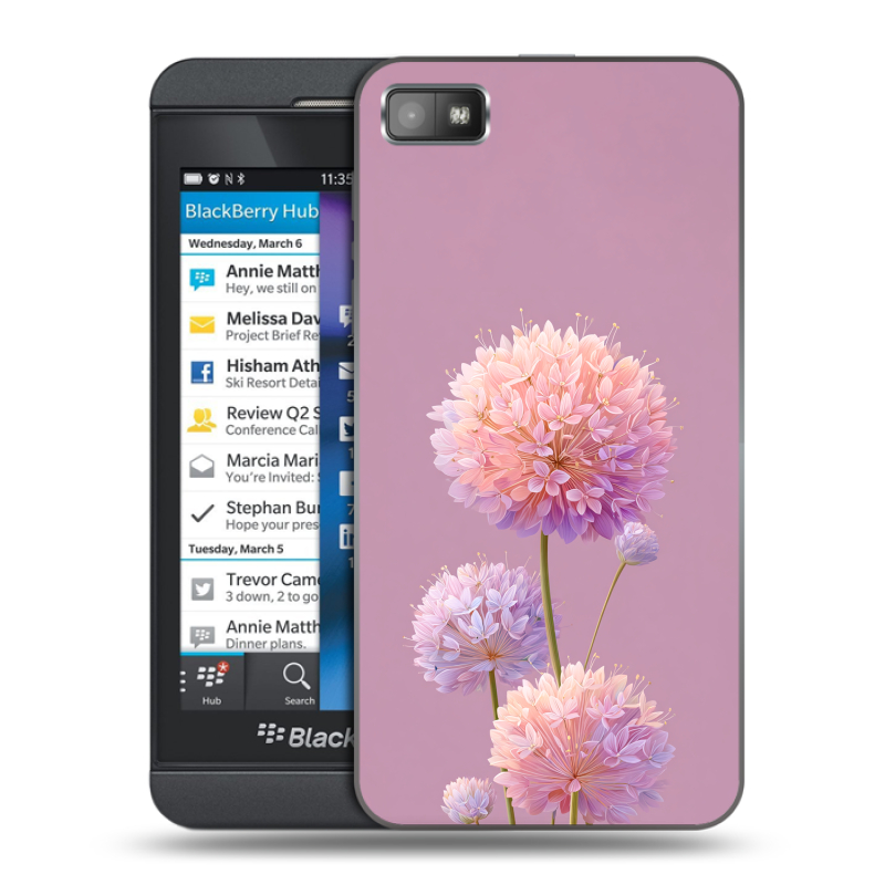 Пластиковый чехол на BlackBerry Z10 с принтом Цветы Пластиковый чехол на BlackBerry Z10 с принтом Цветы