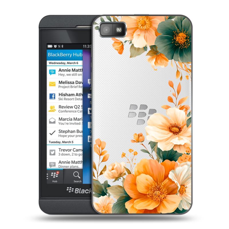 Пластиковый чехол на BlackBerry Z10 с принтом Цветы принт Пластиковый чехол на BlackBerry Z10 с принтом Цветы принт